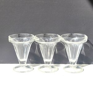 Sherbet Ice Cream Dessert Clear Glass Dish Vintage